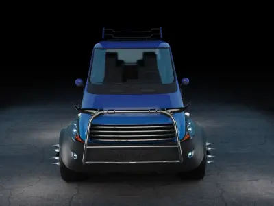 Little truck classic car design  Low-poly 3D model
