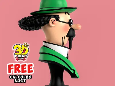 FREE Professor Calculus 3D Bust Free 3D print model