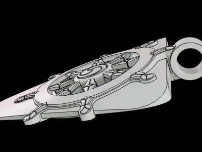 Nautical rudder pendant pick guitar 3D print model