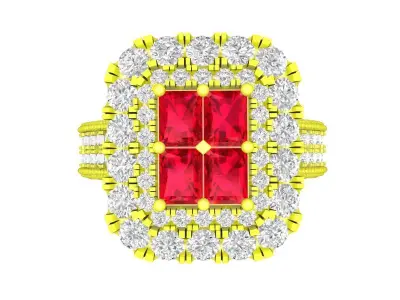 A7816 Luxury Diamond Fashion Women Ring 3D print model