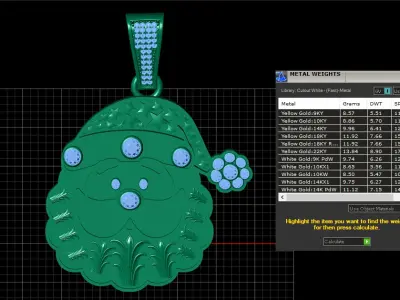 SANTA CLUS FACE PENDANT 3D PRINTABLE MODEL  3D print model
