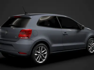 Volkswagen Polo TSI 3d Typ6C 2017 3D model