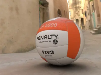 VoleyBall ball on street Low-poly 3D model