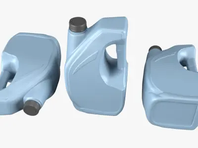 Plastic canister 4L Low-poly 3D model