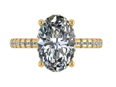 oval solitare 3 carat  3D print model