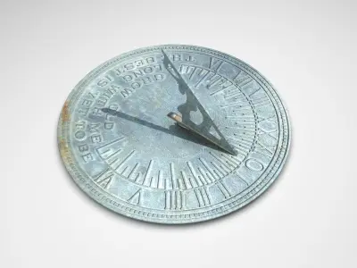 Solid Brass Horizontal Sundial 3D model