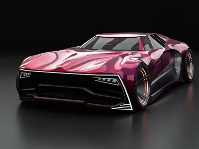 Futuristic Concept Racing Car 3D Model 3D model