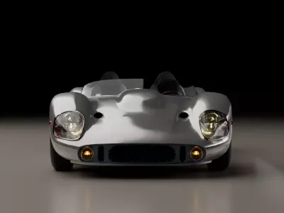 1960s racing speedster Low-poly 3D model