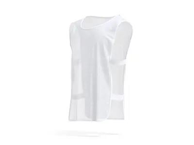 White Football Team Practice Vest - sports bib with elastic 3D model
