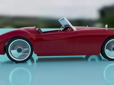 MG MGA 1955 Classic Roadster - High Poly Vintage British Car 3D model