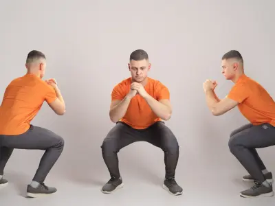 Man doing squats 346 Low-poly 3D model