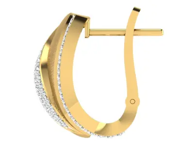 Solitaire Women Drop Earring 3dm STL OBJ FBX Render Details 3D print model 18