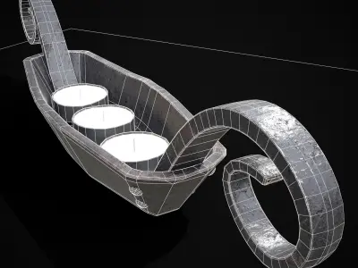 Candle Holder Decoration Low-poly 3D model