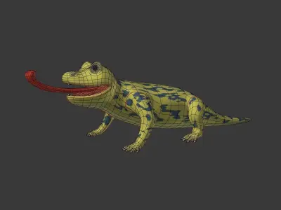 Cartoon Lizard Low-poly 3D model