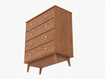 Drawer chest mid-century modern  3D model