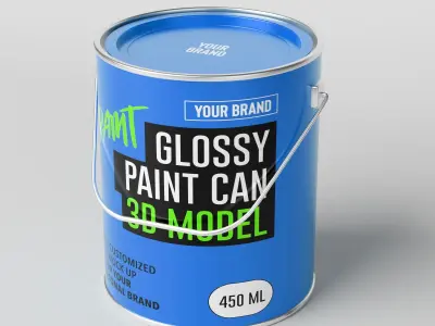 Paint Can Bucket 3D Model Mock-up and your Brand 3D model
