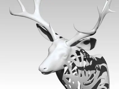 Deer Head Decoration Modern Art  3D print model