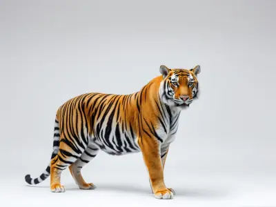 Realistic Bengal Tiger 3D Model with Detailed Textures Low-poly 3D model