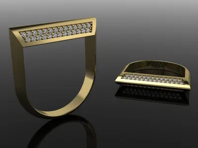 Jewelry Ring Gold 3D print model 23