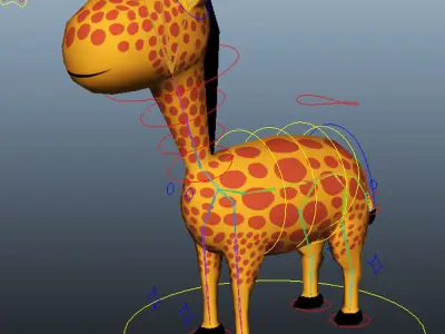 Giraffe rigged toon 3d model  Low-poly 3D model