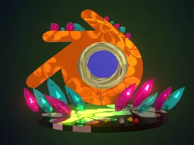 blender logo Low-poly 3D model