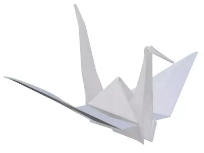 paper origami crane 3D model