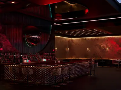 VIP CLUB BAR RESTAURANT ROOF TOP PUB RENDER READY SCENE 3D model