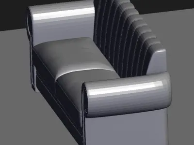white sofa Low-poly 3D model