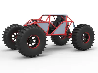 Mud bogger with SHERP tires 3D model