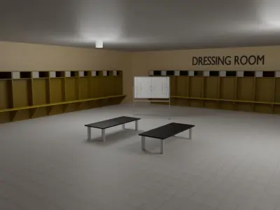 Football Stadium and Interiors Low-poly 3D model get