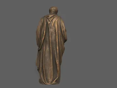 Old Man Statue Low-poly 3D model