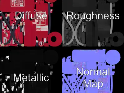 Fire Extinguisher D Model Pack with Adjustable Detail Levels Low-poly 3D model