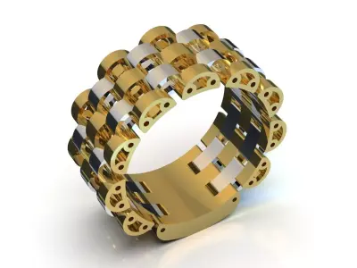 Mens Gold stl 3dm Ring Model ror0059 3D print model