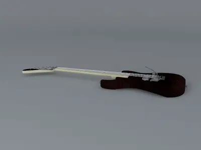 Plaid painted guitar  Free 3D model