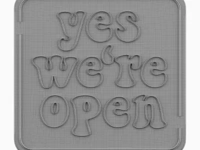 Yes Were Open Neon Sign 3D model