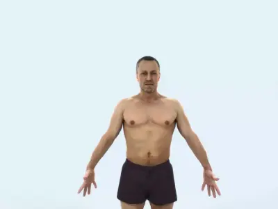 Fortitude E Animated Rigged Beach Sports Man Low-poly 3D model