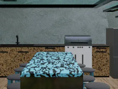 bedroom lofted space Low-poly 3D model