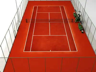 Tennis court stadium arena pack 3D model