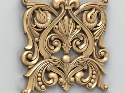 Carved decor central 013 3D model