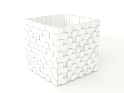 Pot 3D Print Model 7 3D print model 8 cube with grass 3D print model