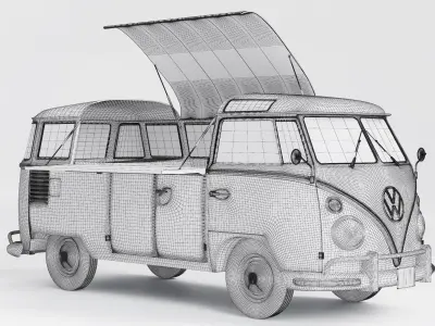 Volkswagen Combi Food truck 3D model