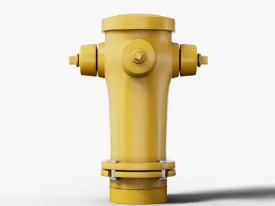Fire Hydrant yellow Low-poly 3D model