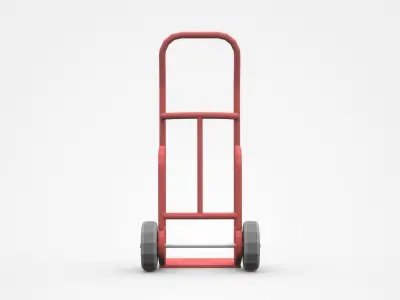 Red Hand Truck Of Higher Scale Volume 3D model