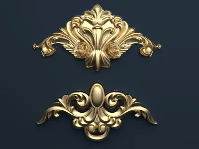 Classic decor ornament v-3D model06 3D model