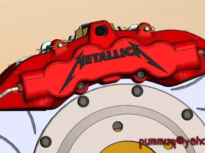 Brake caliper with 8 pots 3D model