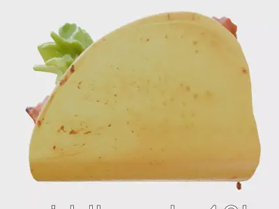 Street Style Taco with Seasoned Meat model pack Low-poly 3D model