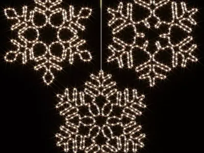 Decorative LED Hanging Snowflakes 3D model