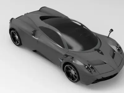 Pagani Huayra 2012 Gameready Low Poly Model Low-poly 3D model