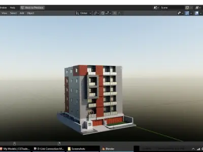 Residential Building Low-poly 3D model