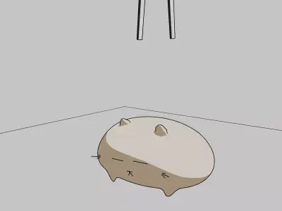 Animated Cute Cat 3D model